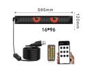 5VDC USB/2A 37x8.5cm LED Matrix Display Car Panel Flexible Pixel Programmable