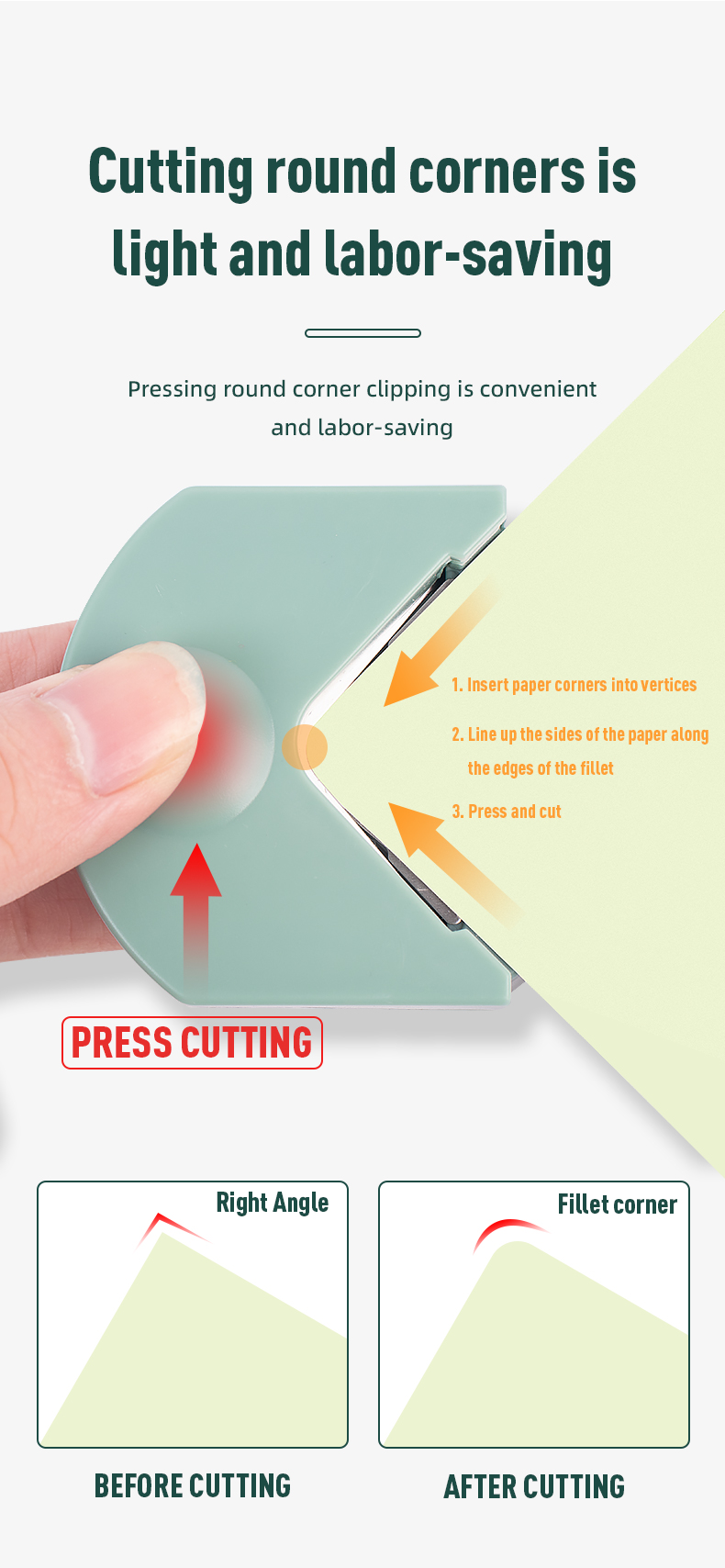 Manual Small Paper Corner Cutter for R4 Corner Rounder Cutter Product size 5.3*5.3*2.3