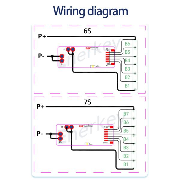 25.2V 29.4V Lithium Battery BMS Protection Board Smart BMS 6S 7S 30A For RV