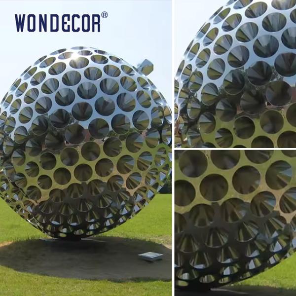 Metal Art Large Stainless Steel Garden Sculptures Hole Digging Apple