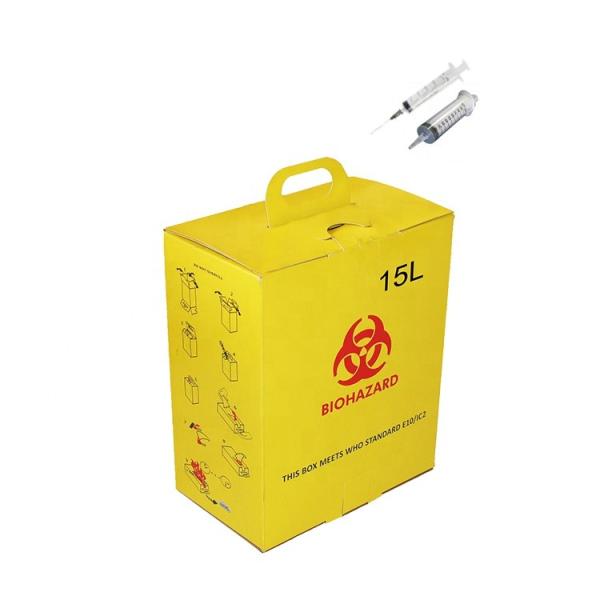 Quality 15L Biohazard Disposal Container Customized Logo Needle Collection Box sharp box packaging boxes for sale