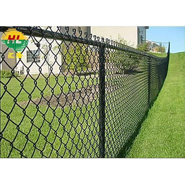 6 Ft H X 50 Ft W 9 Gauge Black Steel Chain Link Fence With Mesh Size 2 Inch