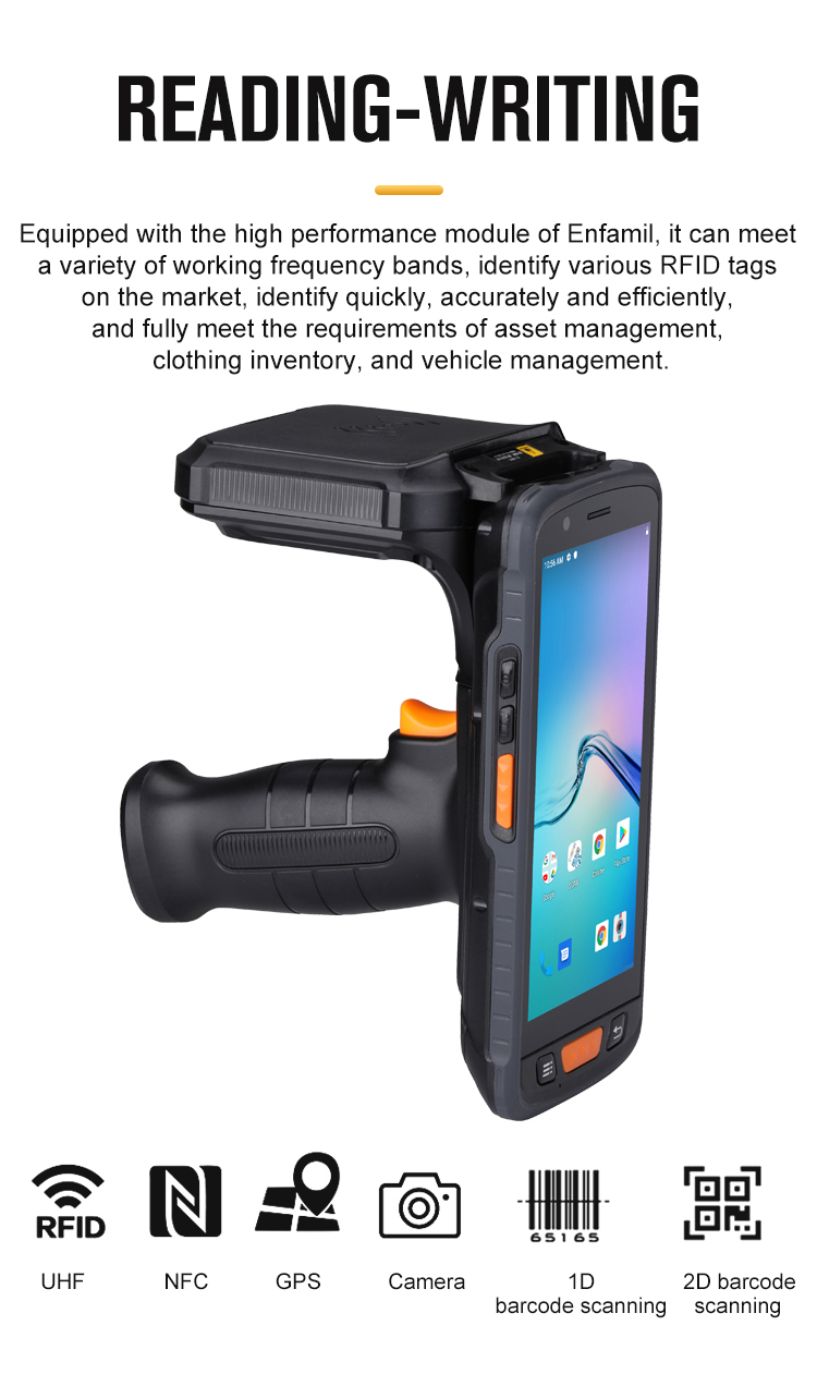 Android 11 Barcode Scanner 1D 2D PDA Handheld Terminal Long Range UHF Rfid Reader