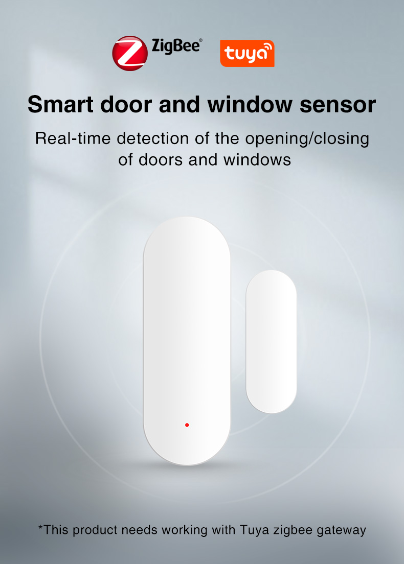 Zigbee Door Window Sensor 2.484GHz Smart Alarm Sensor Tuya Google Assistant