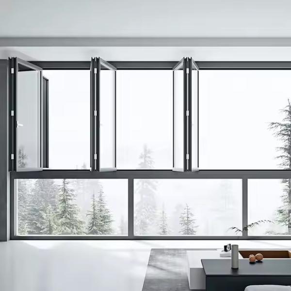 Quality Commercial Hurricane Proof Bifold Windows with EDPM Rubber Strip Window Seal and Hardware for sale