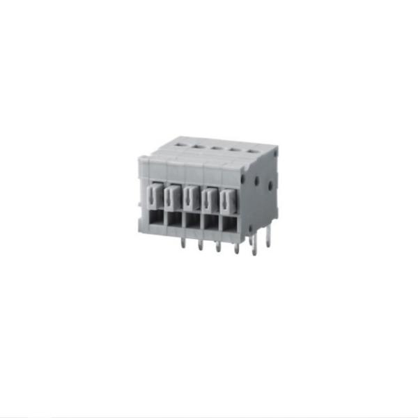 HQ211R-2.54 2.54mm Pitch RA Screwless Connector PCB Terminal Block PA66 UL94V-0