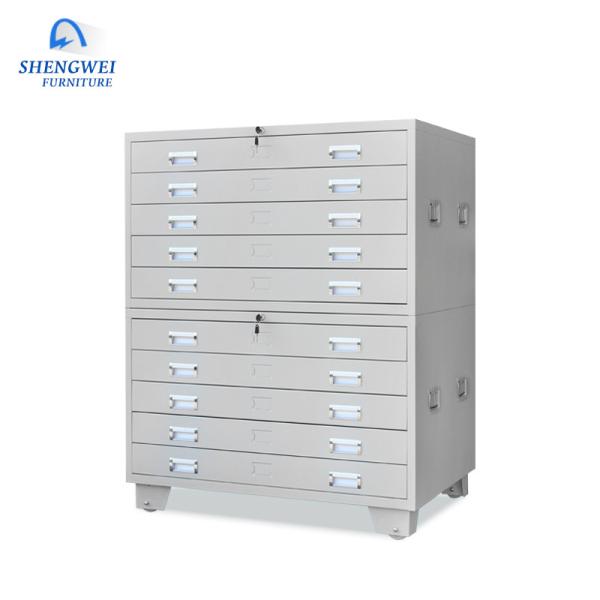 Quality Office Horizontal Map File Metal Drawing Cabinet For A0 And A1 Drawings for sale