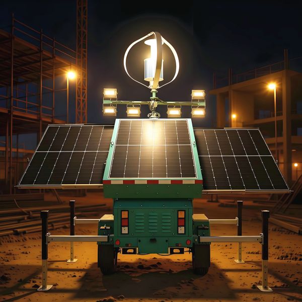 Trailer Lighting Tower High Efficiency Solar Light Tower Waterproof Housing Mobile Light Tower Manufacturers
