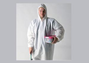 Cool Disposable Protective Coverall Blood Penetration Resistance With Elastic Cuff