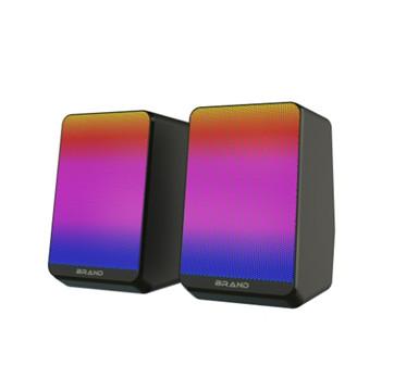 Quality 3W RMS Power Dual 2 inch Speakers SNR >30dB 0.46kg RGB Lighting Inline Volume Control 5V DC Input For Desktop for sale