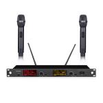Dual Channel UHF Lapel Microphone System 32 Preset Channels For Interview