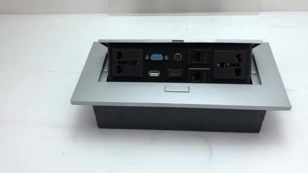 BNT Zinc alloy power and data hidden desk top socket