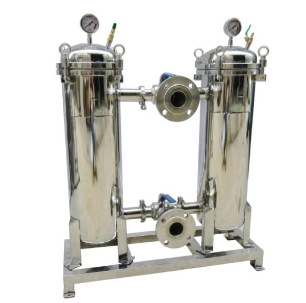 Quality Sanitary 304 stainless steel filter bag Manual Ball Valve Duplex Switching Parallel Double Barrel for sale