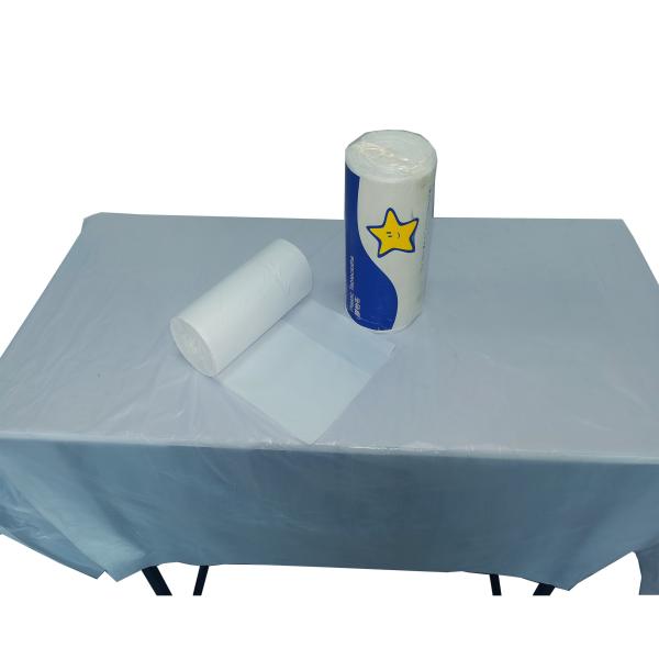 Quality Easy Tore Off Opaque White HDPE Plastic Disposable Tablecloths for sale