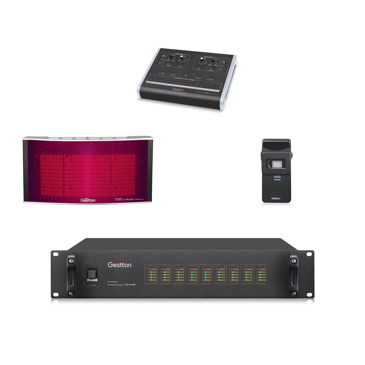 Digital Infrared Receiver Simultaneous Interpretation System 1+8 Channel