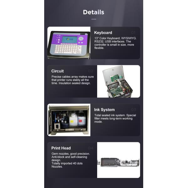 Continuous 5 Lines Industrial Inkjet Printer Black Ink Automatically Printing Machine