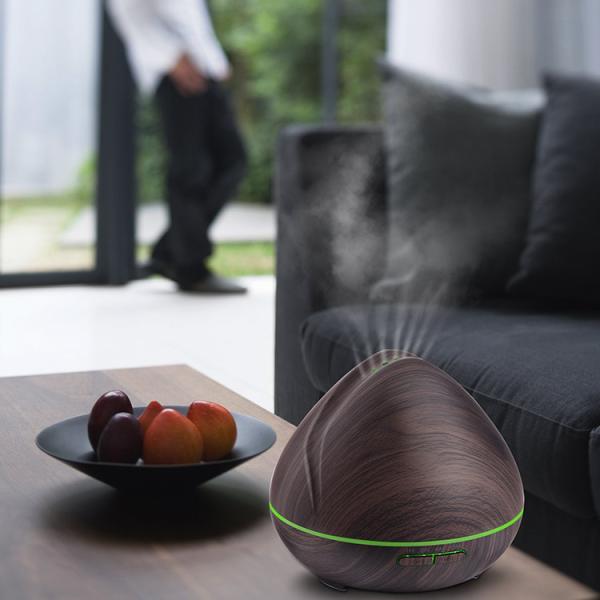 Quality 400ml Wood Grain Ultrasonic Aromatherapy Diffuser with Multi Mist Outputs, Shark Mouth Design for sale