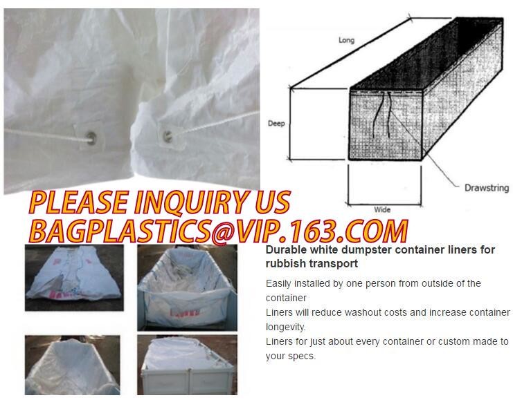 extra lagrge woven PE drawstring dumpster container 20 yard drawstring black dumpster container liners for bagplastics