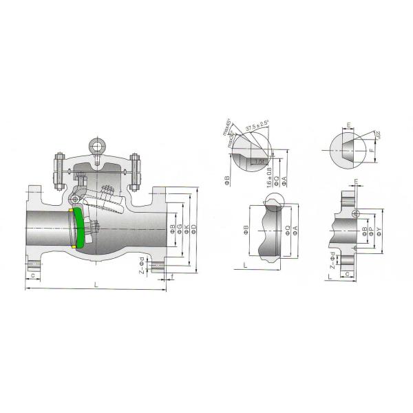Swing Check Valve Dimensions Drawing 300LB