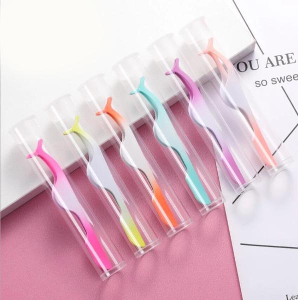 Quality Rose Golden SS False Lashes Tweezers With Custom Logo for sale