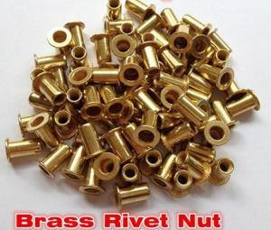 China M5 Brass Rivet Nut Open end M5 Brass Insert nut metric flat head threaded insert on sale