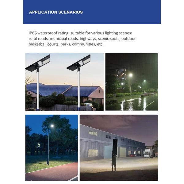 100w 120w 150w Aluminumall In One Led Solar Street Light Self Cleaning