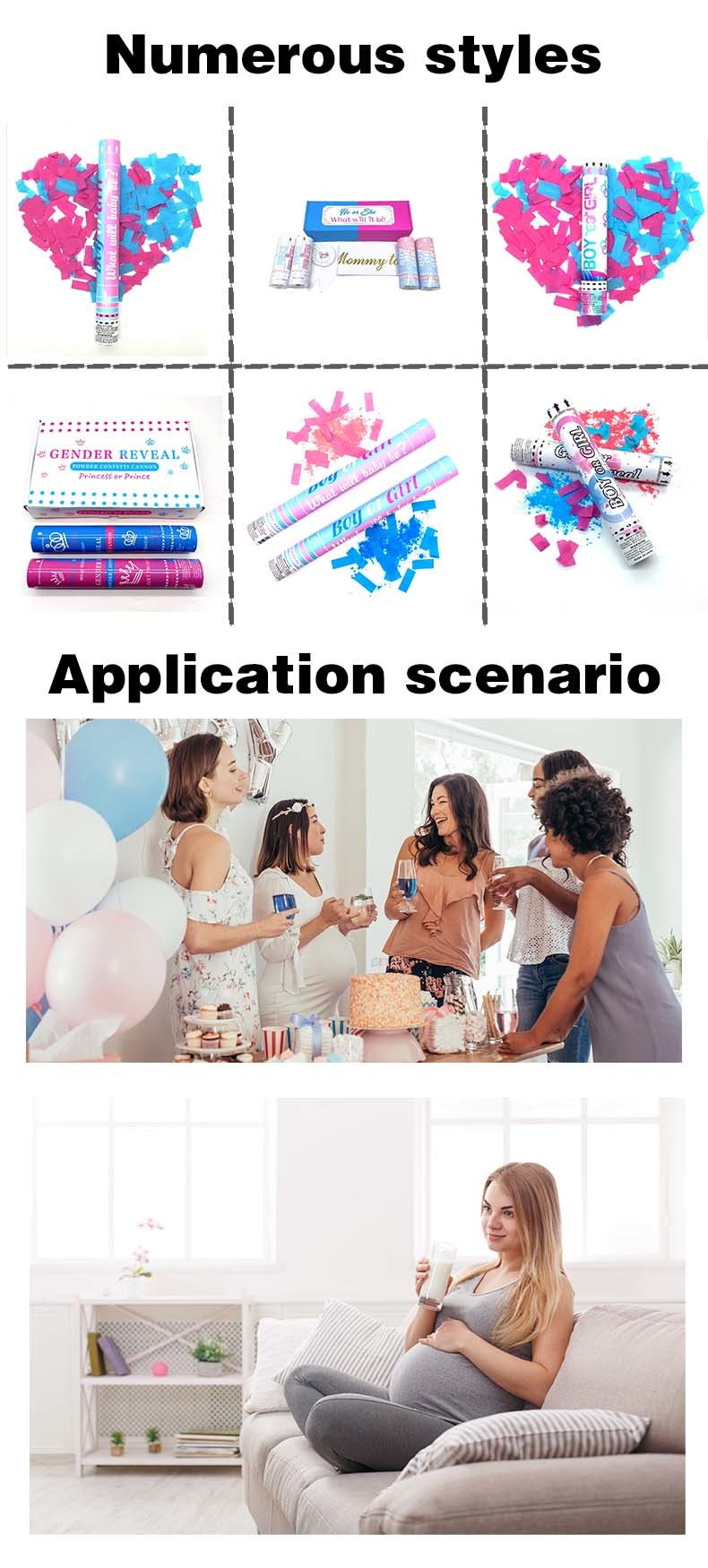 Blue and Pink Biodegradable Flameproof Party Confetti Popper Twist Style for Any Occasion
