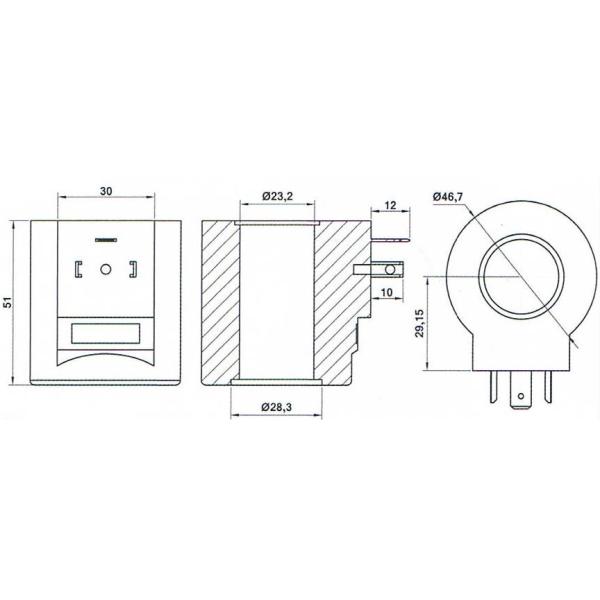 φ23mm AC220V Solenoid Hydraulic Coil For Yuken DSG Series Hydraulic Directional Valve
