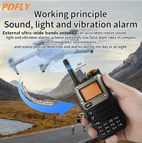 Portable 1.2km Drone Detection 300MHz~6GHz Frequency Coverage Drone Detector