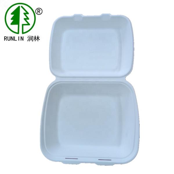 9''X7'' Sugarcane Bagasse Clamshell Box Recyclable Biodegradable Takeaway Food