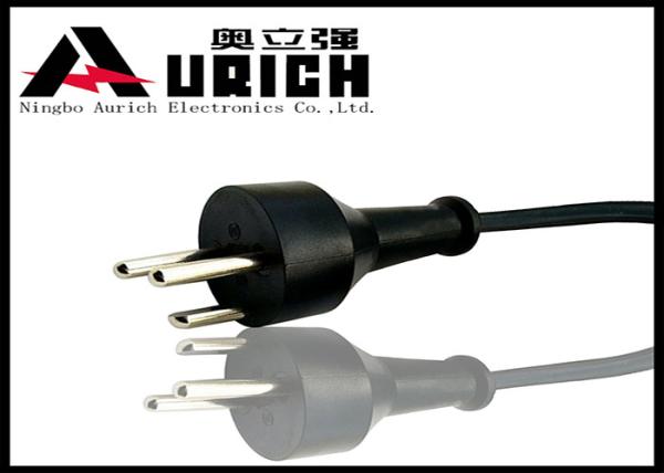Quality VDE Standard AC Plug Denmark Power Cord , Appliance 3 Conductor Power Cable for sale