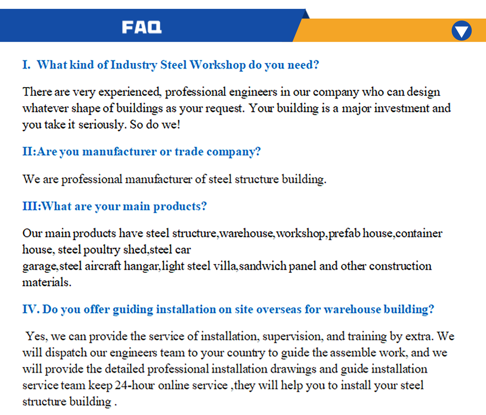 Large Span Prefabricated Factory Building Metal Warehouse Customized