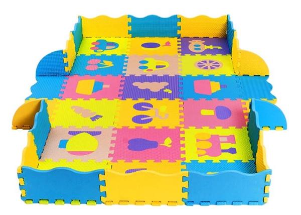 Quality Eco-Friendly 100% eva puzzle mats with fence soft baby play mat for sale