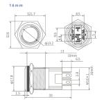 12mm Marine Waterproof Latching Pushbutton LED Switch 12V Light Electronic Push