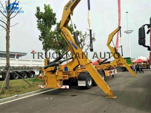 China High Efficient  Side Loader Container Truck Easy Loading Unloading With 37 Tons Crane on sale