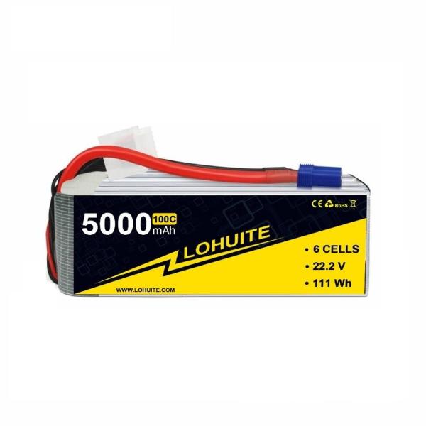 Quality Other Anode Material 6S Lipo Battery 22.2v 5000mah 50C 100C Drone Battery with XT90 for sale