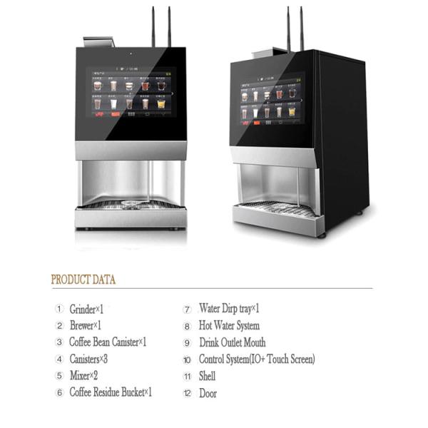 Quality Display LCD Screen Silver Cappuccino Vending Machine 57 Kg Debit Card Payment for sale