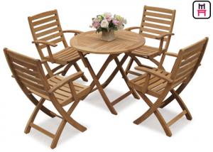 Buy cheap Rectangle / Round / Square Folding Table And Chairs Solid Wood Garden Furniture Sets  product