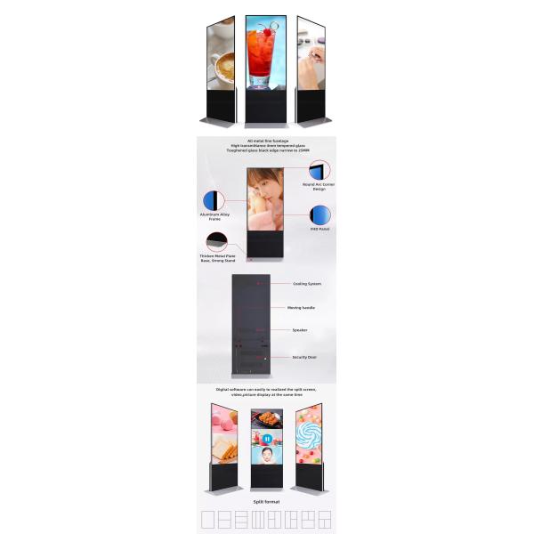 Vertical Video Player Indoor TFT LCD Digital Signage 85 Inch Indoor