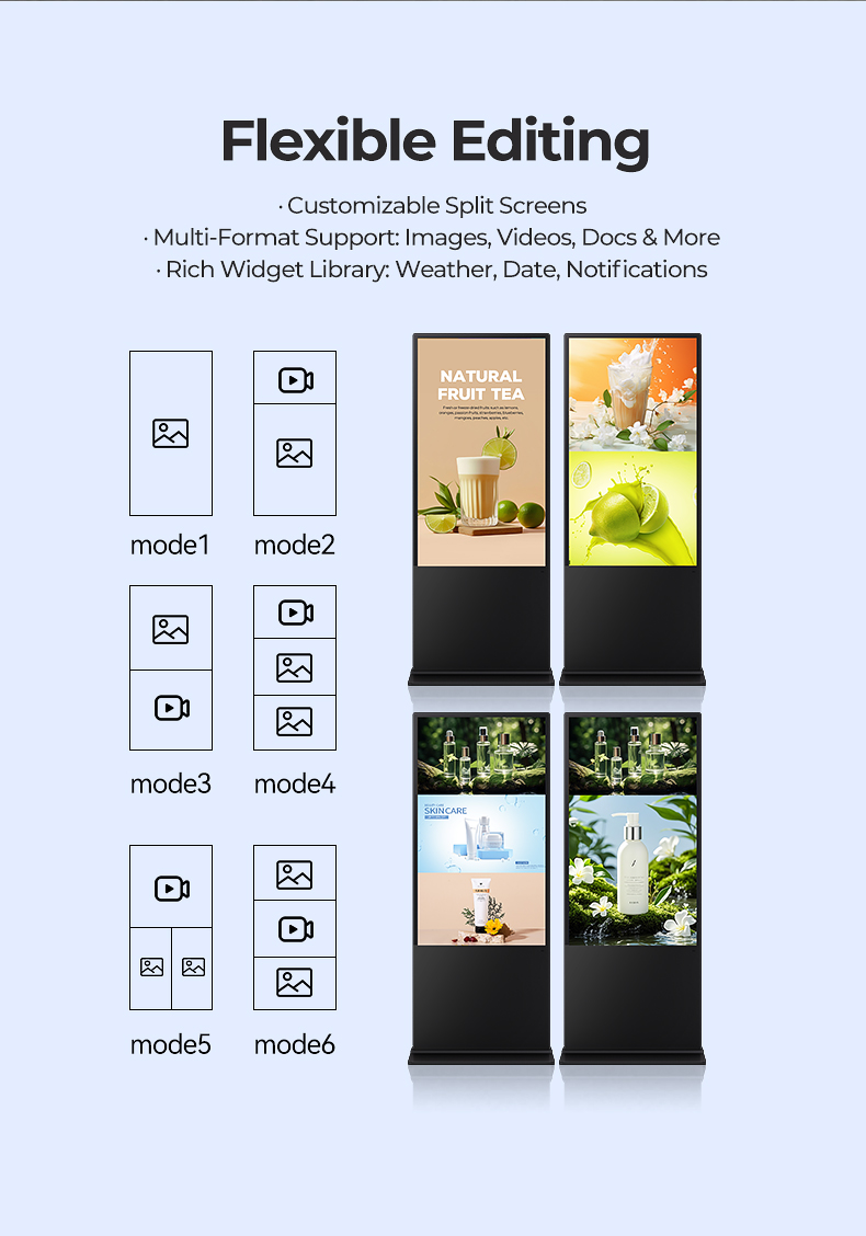 Best Selling Factory Price Interactive Advertising Player Floor Standing Digital Poster Kiosk