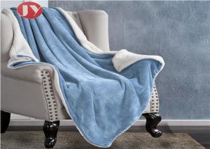 Soft Plush Polyester Fleece Blanket Reversible Mink Sherpa Linedfor Bedroom Lounging On Couch