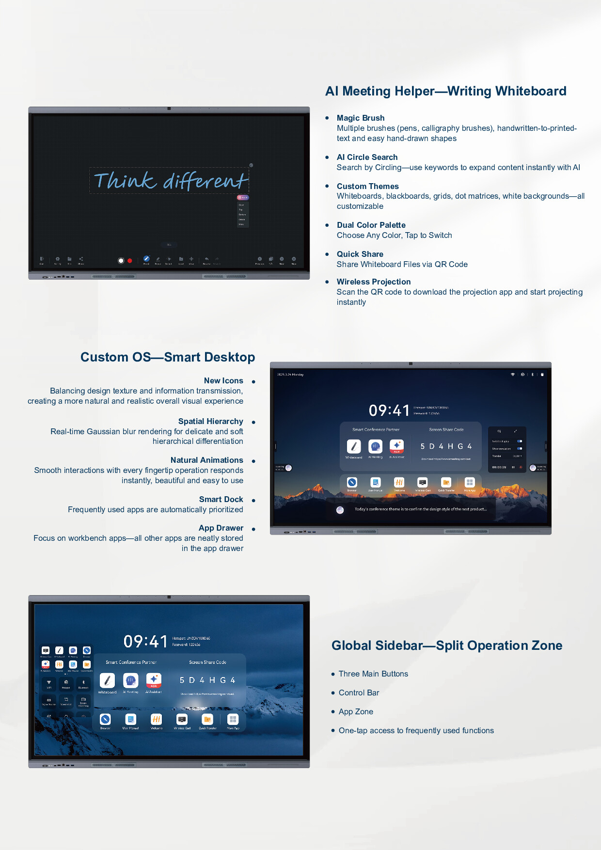 14.0 Android Smart Interactive Board 86 Inch for Teaching Meeing C type