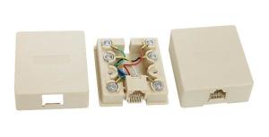 RJ45 unshielded Modular Single Port Surface Mount box yellow