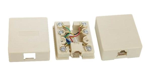 Quality RJ45 unshielded Modular Single Port Surface Mount box yellow for sale