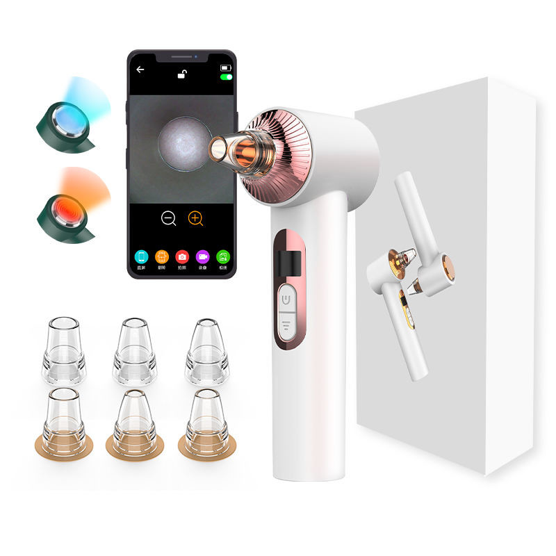 USB Rechargeable 6 Suction Heads 63kPa Electric Blackhead Extractor Pore Cleaner