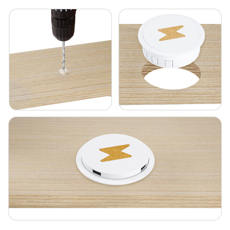 PC ABS Desktop Embedded Wireless Charger Mounted Space Saving