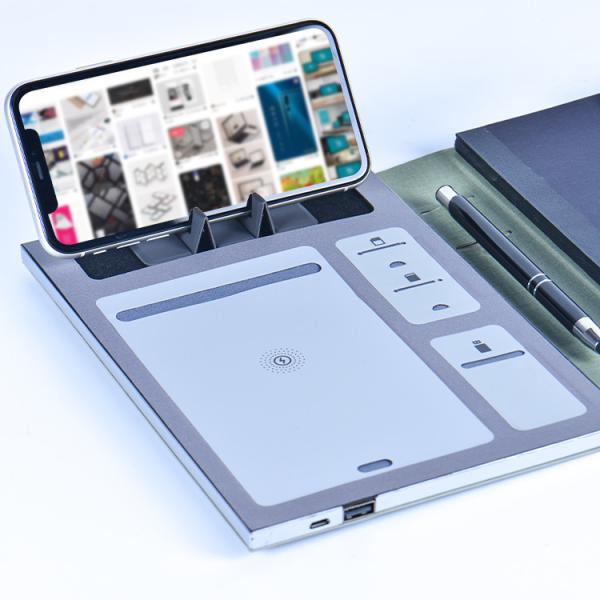 Quality Custom A5 Pu Leather Wireless Charging Notebook Business Multifunction for sale