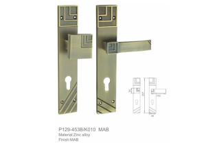 China Window System Front Door Lever Handle Set Powder Coated Surface Treantment on sale