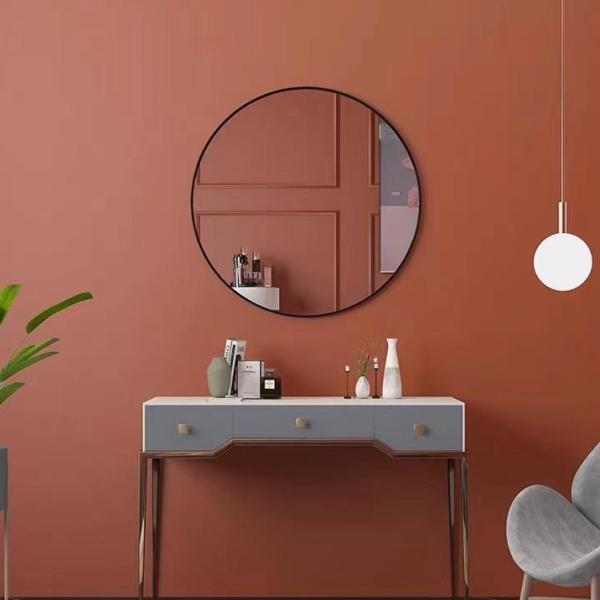 Quality Hanging Gold LED Backlit Living Room Wall Mirror Customize Decoration for sale