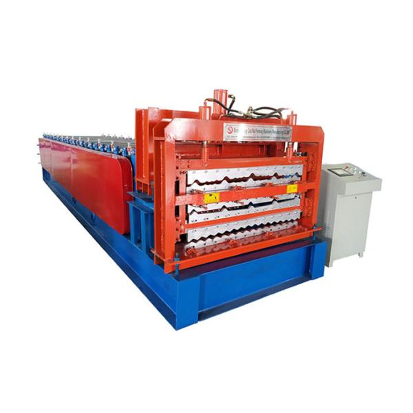 Triple Layer Trapezoidal Roll Forming Machine Plc Control